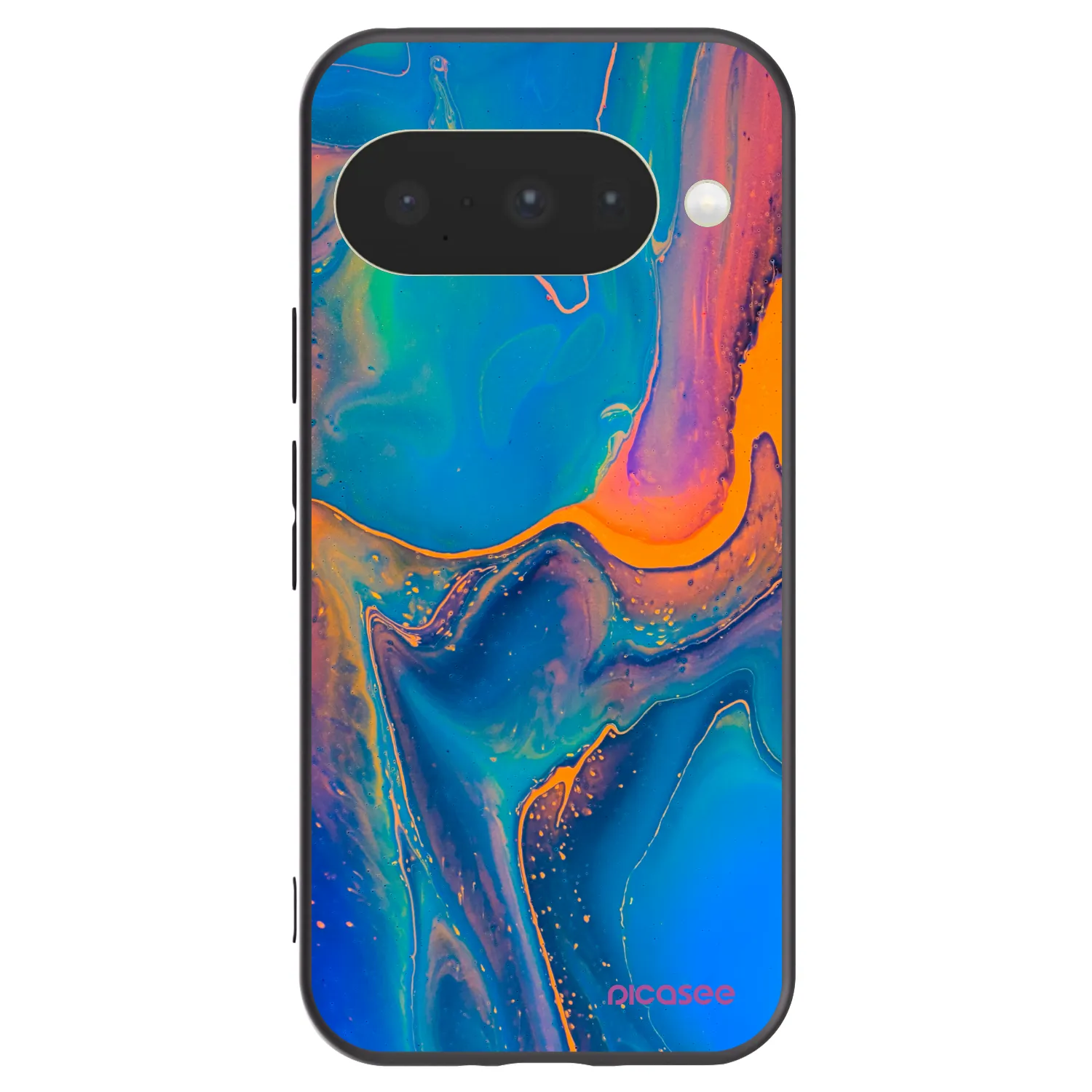 Picasee silikonowe czarne etui na Google Pixel 10 - Rainbow