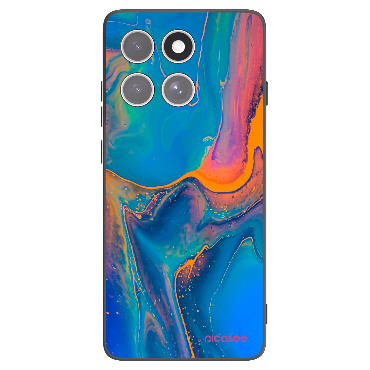 Picasee silikonowe czarne etui na Motorola Edge 60 Fusion - Rainbow