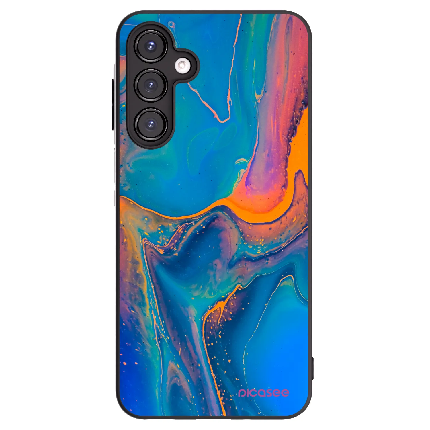 Picasee silikonowe czarne etui na Samsung Galaxy A16 4G - Rainbow
