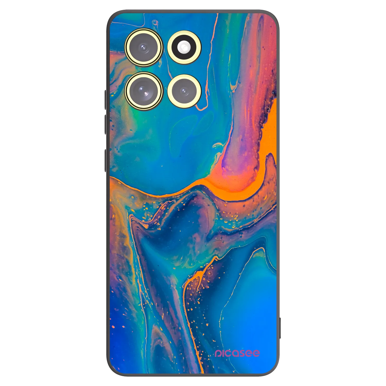 Picasee silikonowe czarne etui na Motorola Moto G86 Power 5G - Rainbow