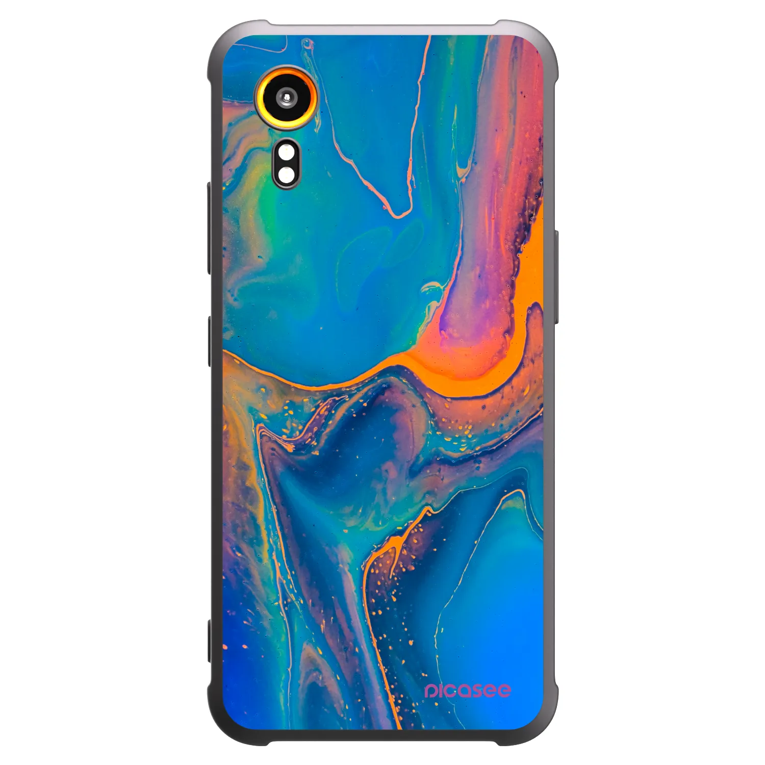 Picasee silikonowe czarne etui na Samsung Galaxy Xcover 7 - Rainbow