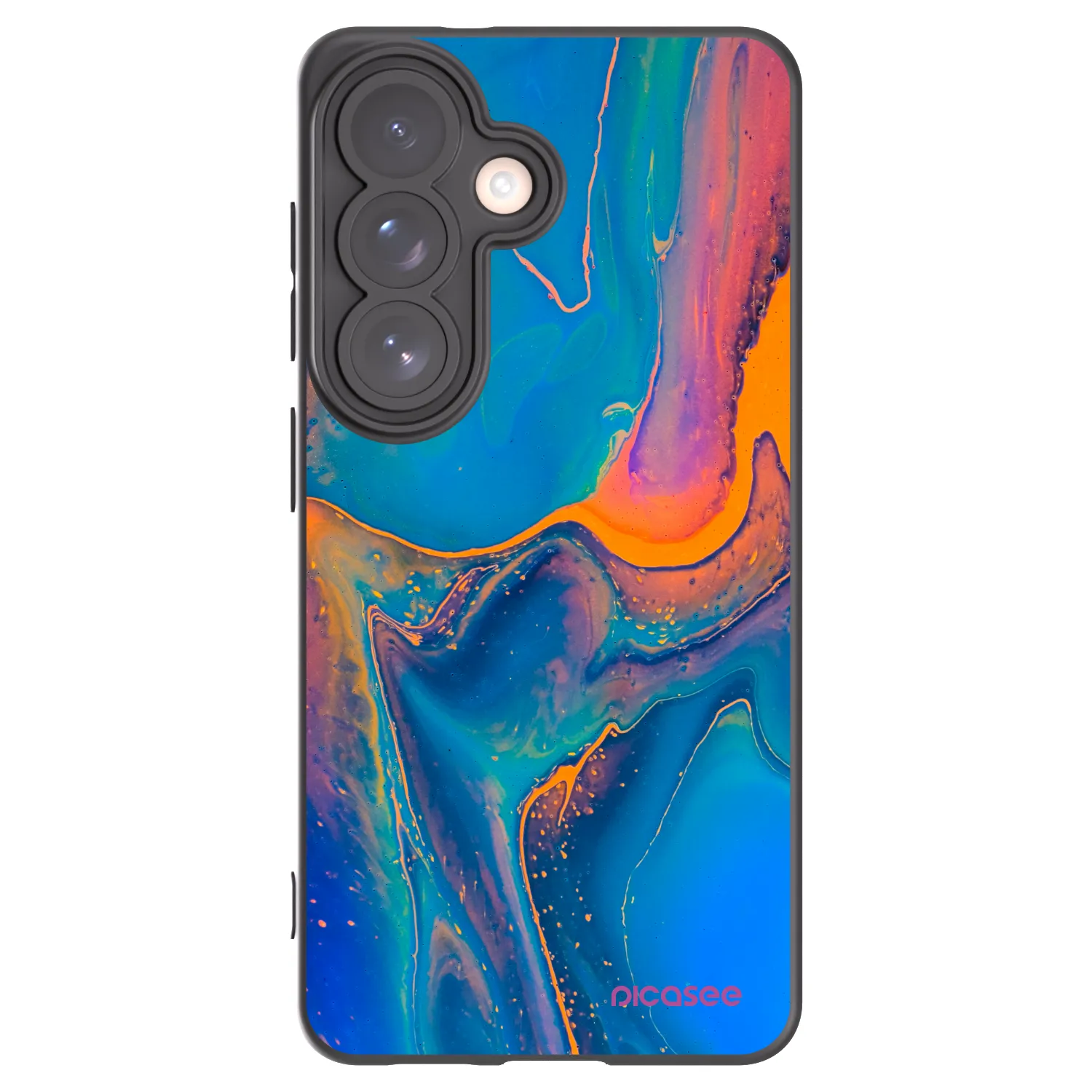 Picasee silikonowe czarne etui na Samsung Galaxy S26 - Rainbow