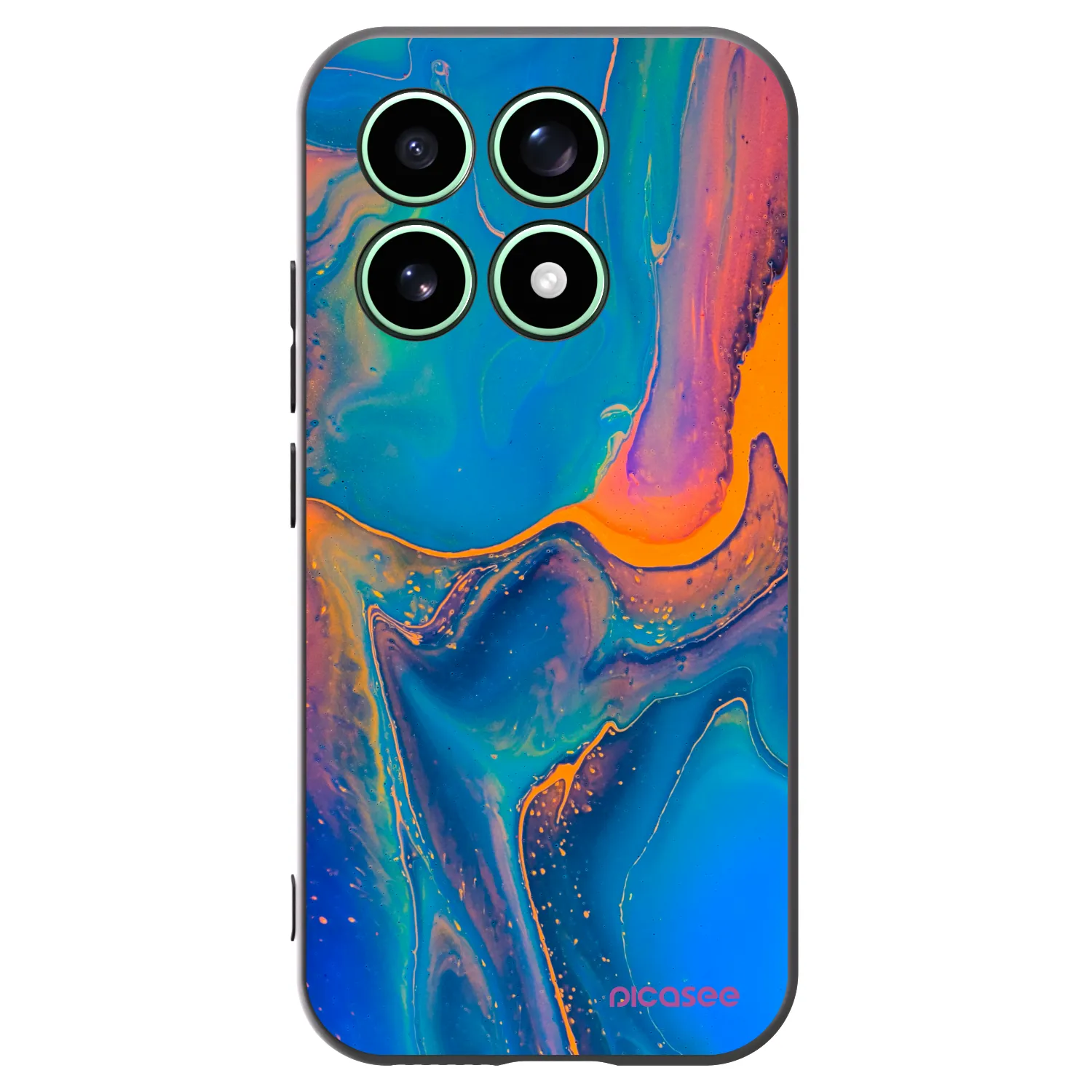 Picasee silikonowe czarne etui na Xiaomi 17 - Rainbow