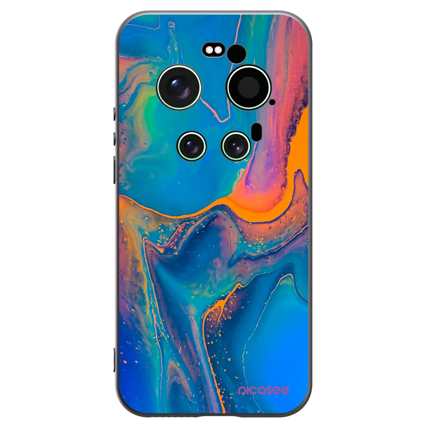 Picasee silikonowe czarne etui na Xiaomi 17 Ultra - Rainbow