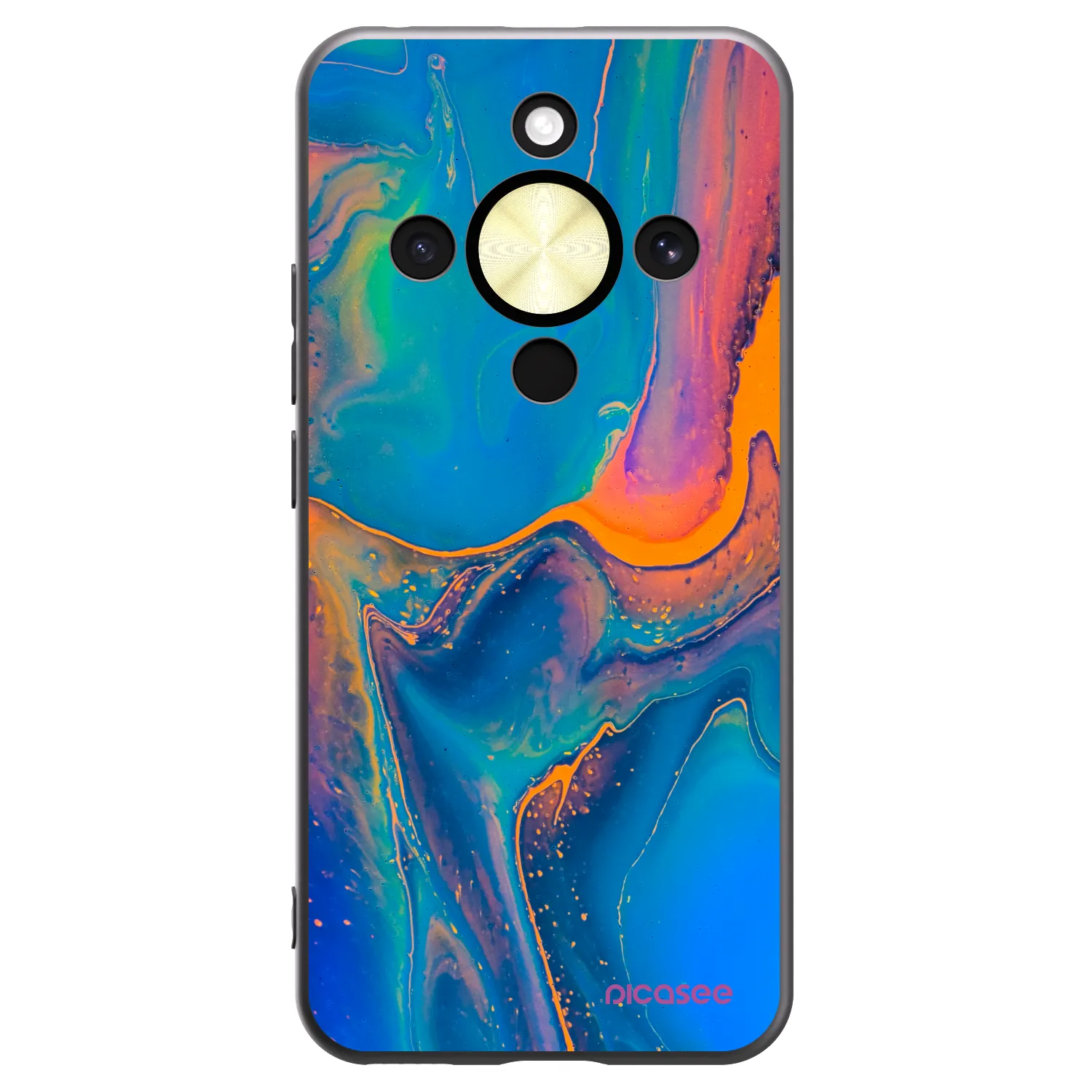 Picasee silikonowe czarne etui na Honor Magic8 Lite 5G - Rainbow