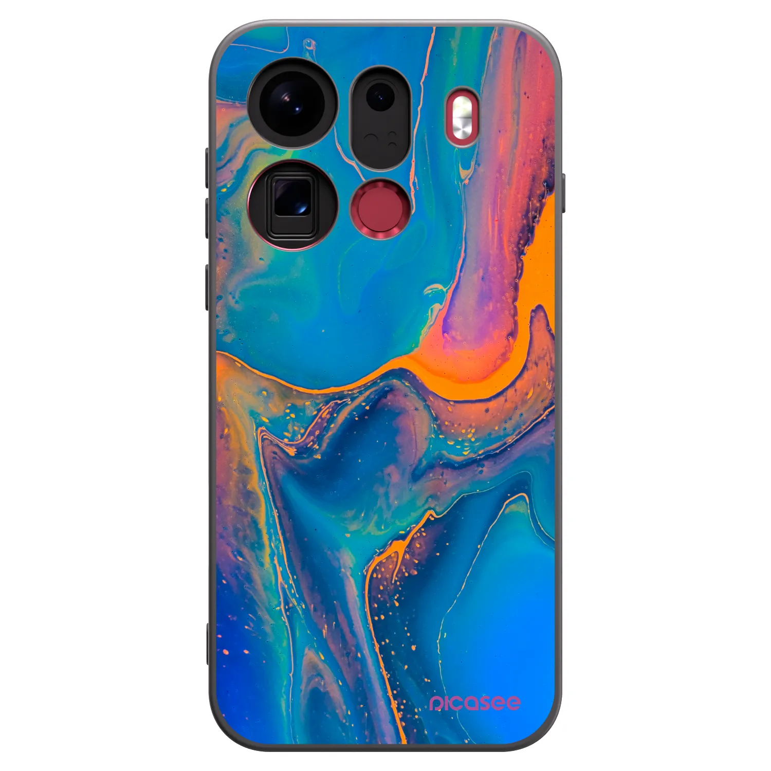 Picasee silikonowe czarne etui na OPPO Find X9 Pro - Rainbow