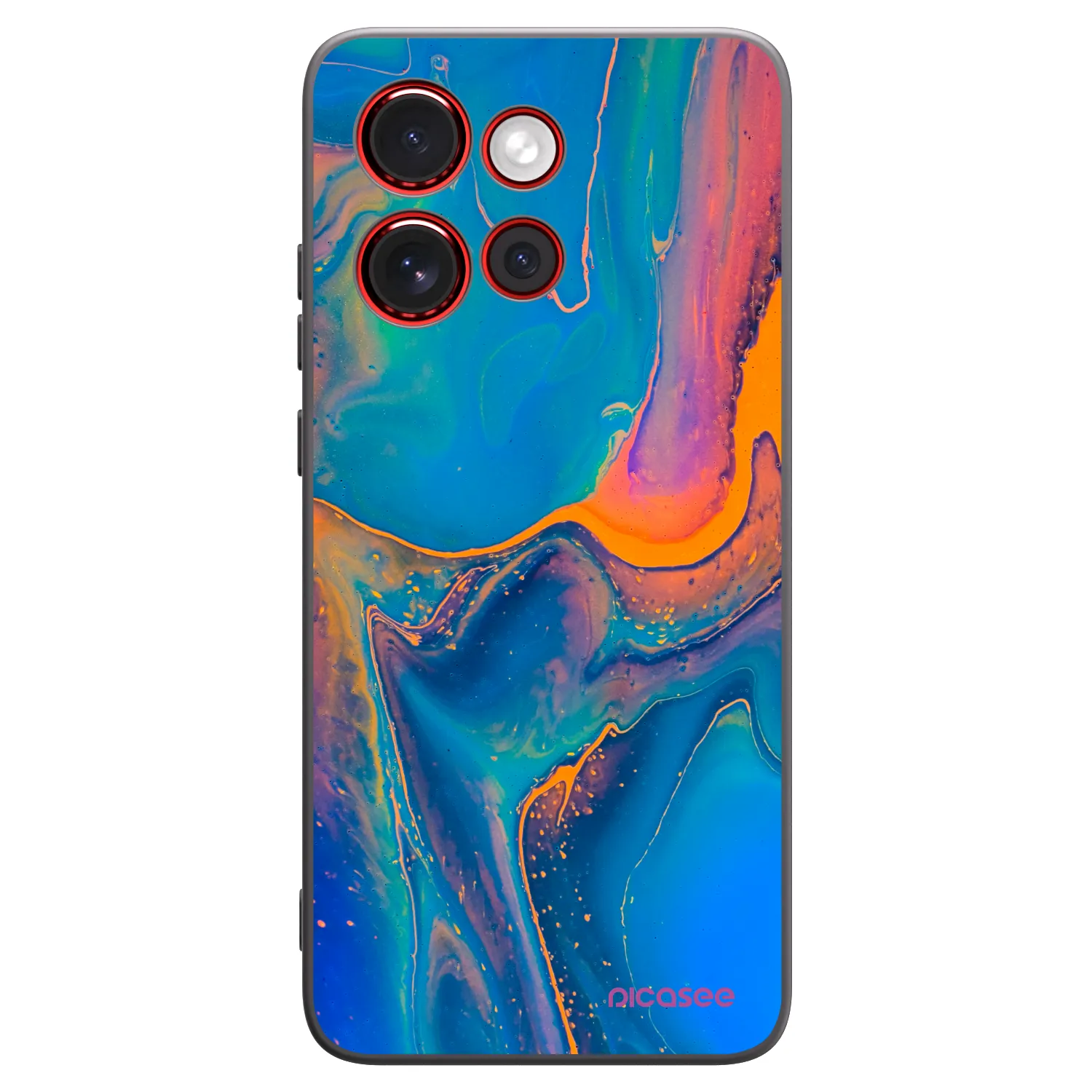 Picasee silikonowe czarne etui na Motorola Edge 60 Neo 5G - Rainbow
