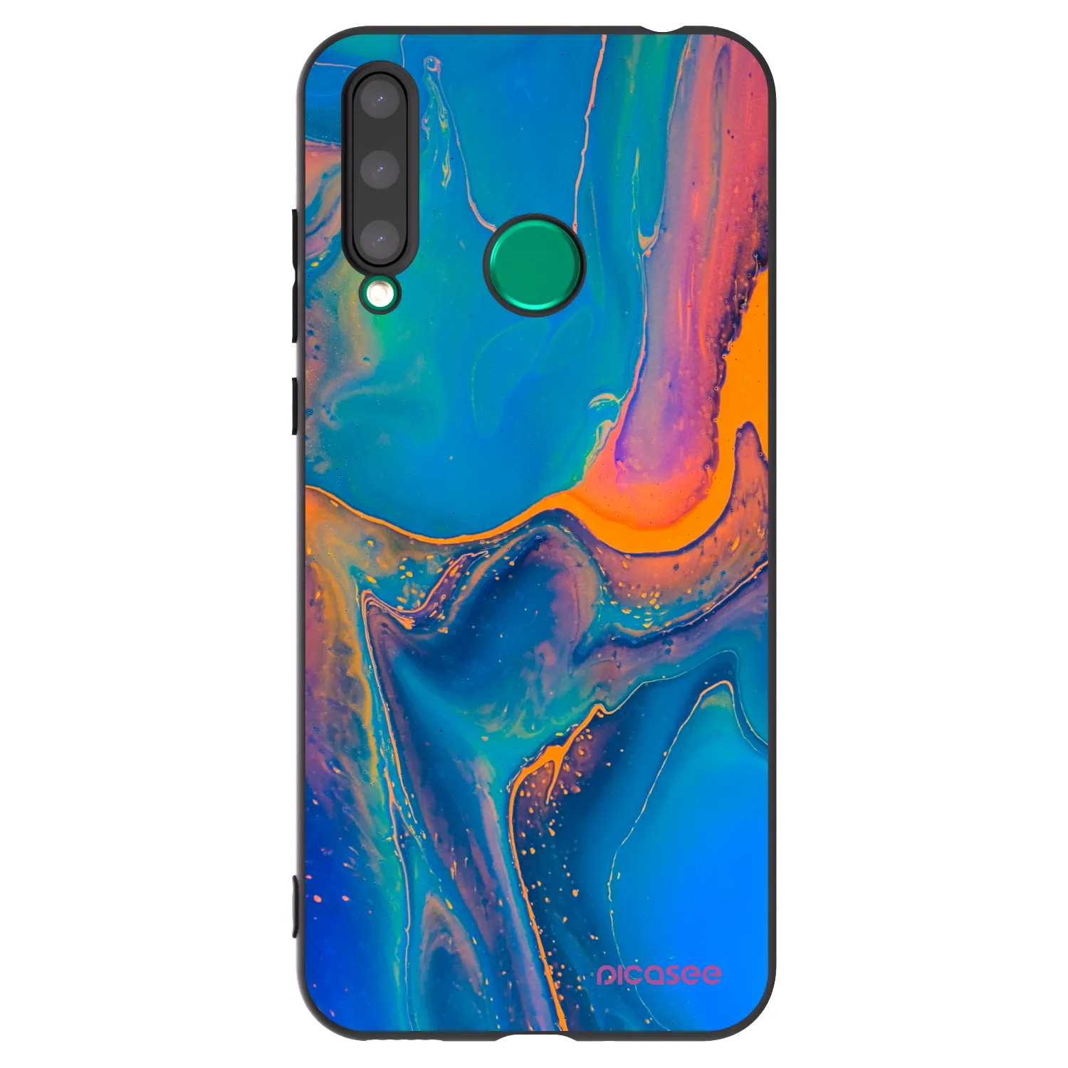 Picasee silikonowe czarne etui na Honor 20 Lite - Rainbow
