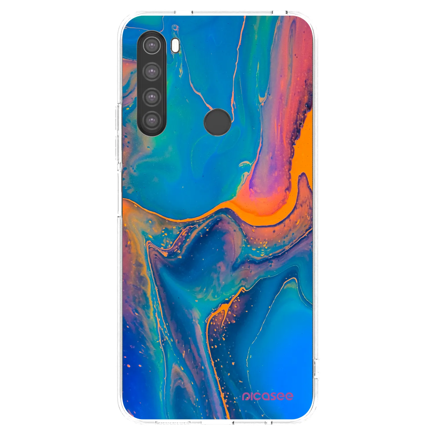 Picasee silikonowe przeźroczyste etui na Xiaomi Redmi Note 8 - Rainbow