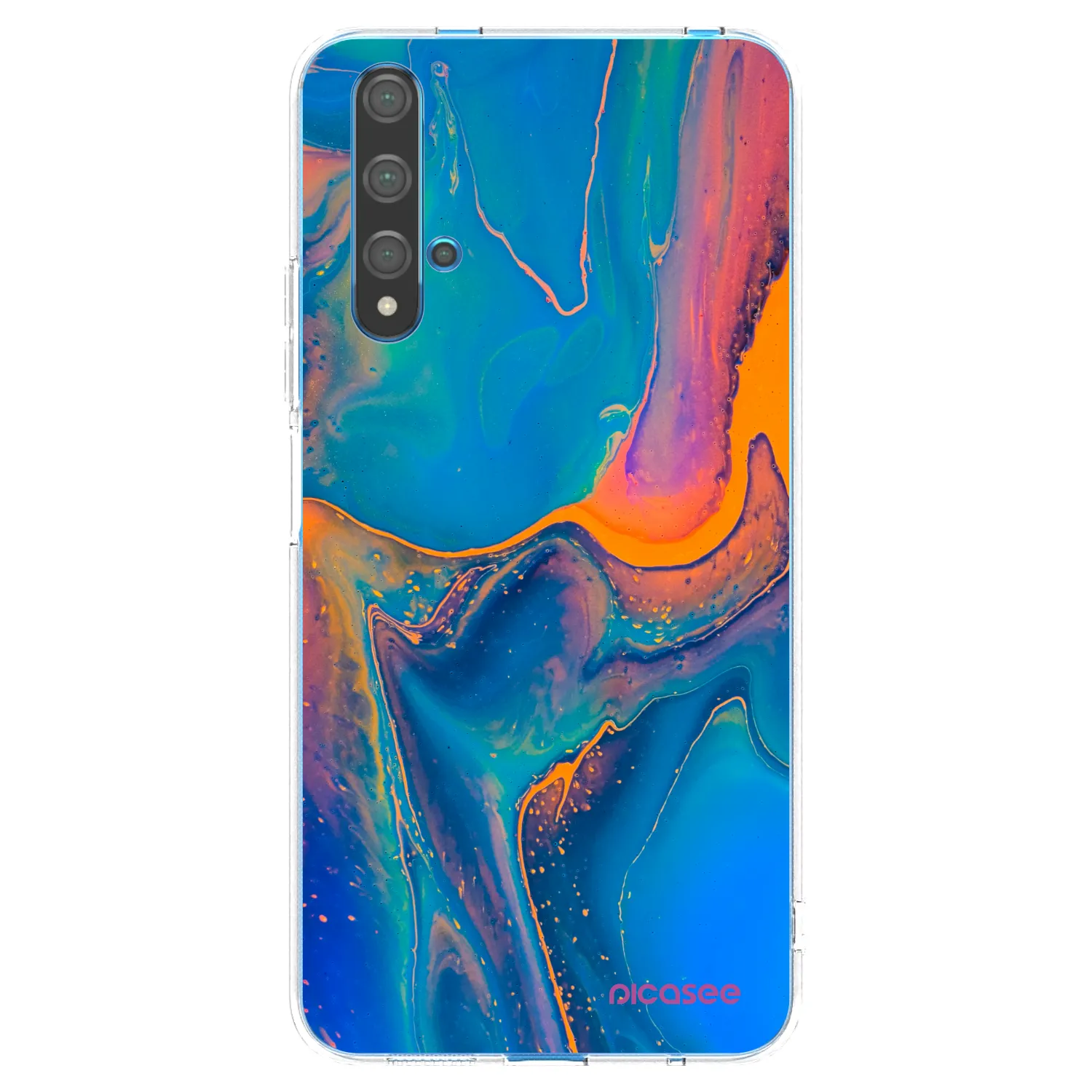 Picasee silikonowe przeźroczyste etui na Huawei Nova 5T - Rainbow