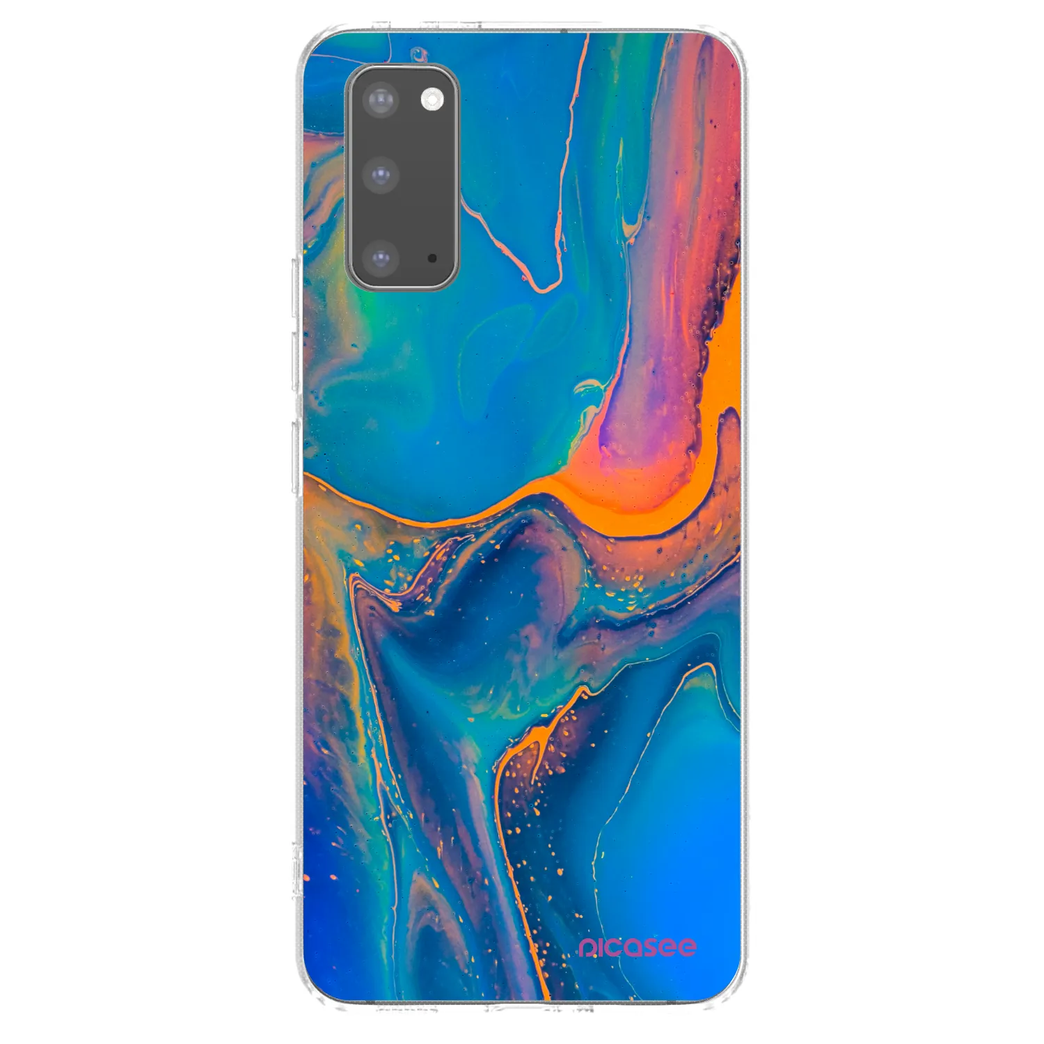Picasee silikonowe przeźroczyste etui na Samsung Galaxy S20 G980F - Rainbow