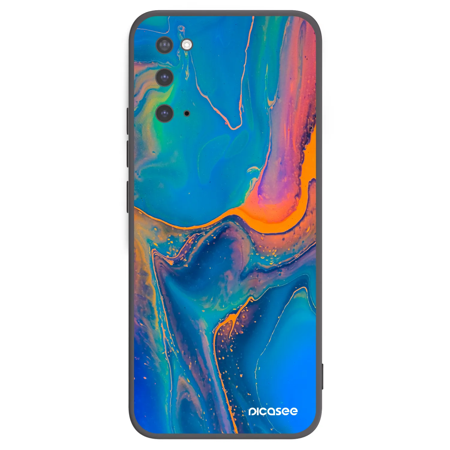 Picasee silikonowe czarne etui na Samsung Galaxy S20 G980F - Rainbow
