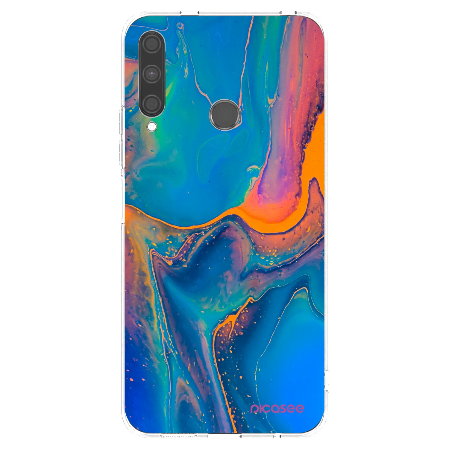 Picasee silikonowe przeźroczyste etui na Huawei P40 Lite E - Rainbow