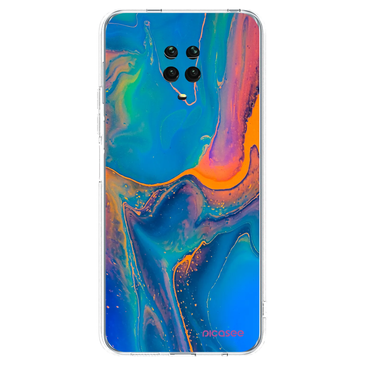 Picasee silikonowe przeźroczyste etui na Xiaomi Redmi Note 9 Pro - Rainbow