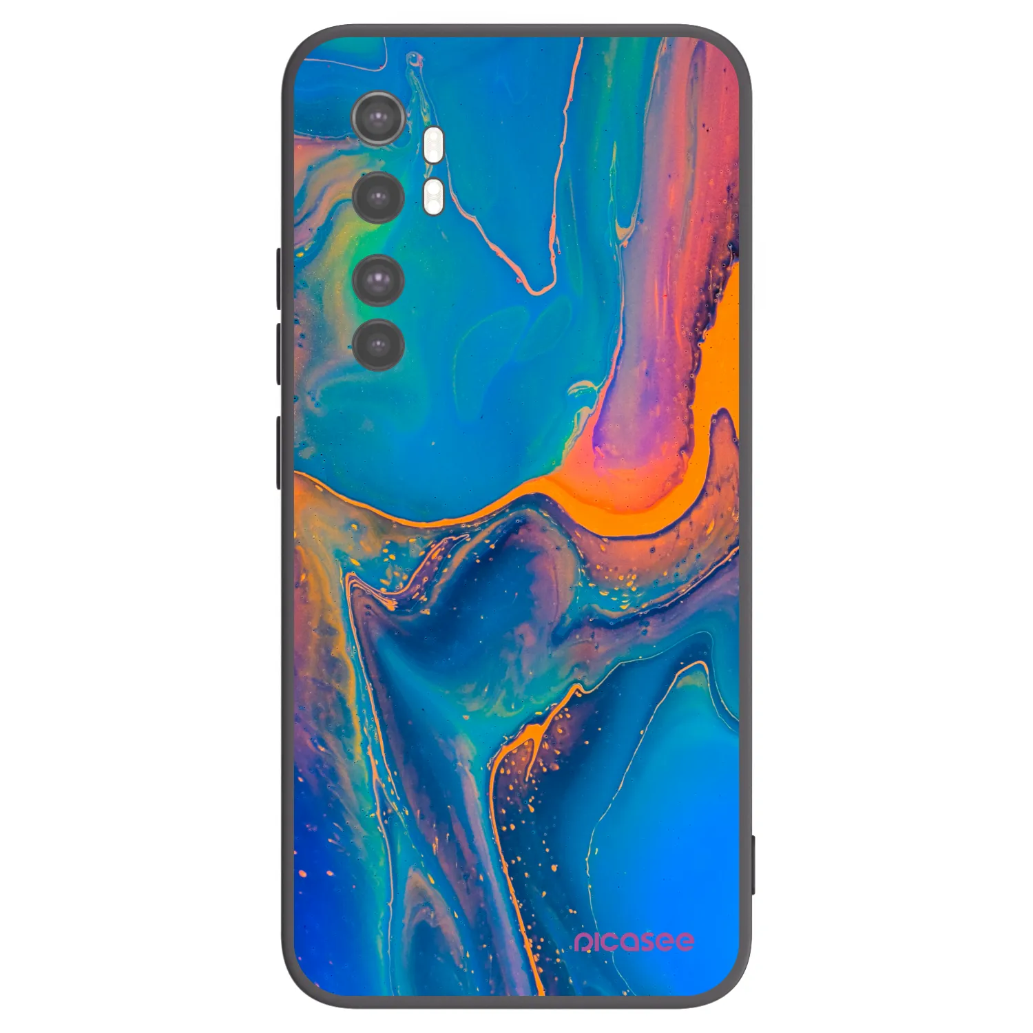 Picasee silikonowe czarne etui na Xiaomi Mi Note 10 Lite - Rainbow