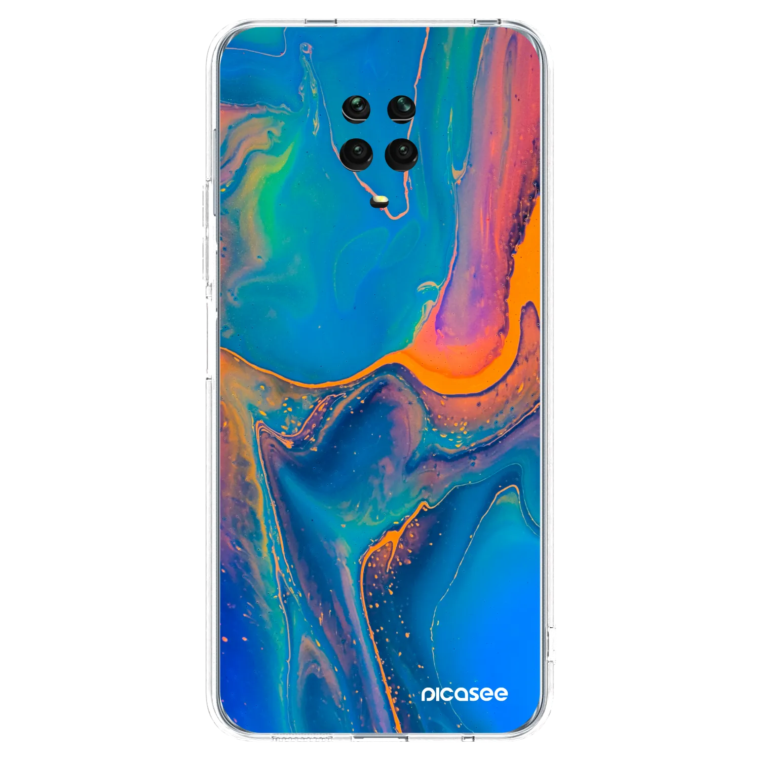 Picasee silikonowe przeźroczyste etui na Xiaomi Redmi Note 9S - Rainbow