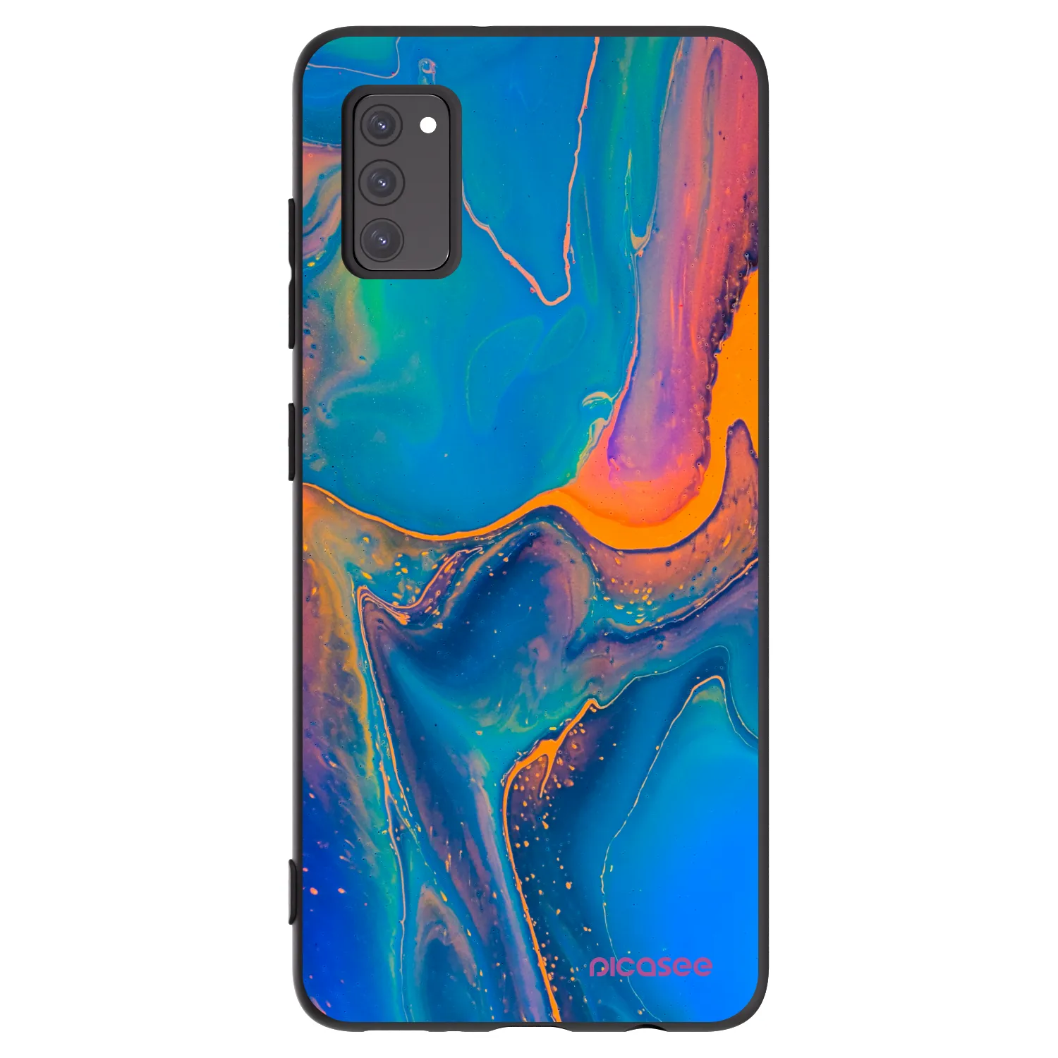Picasee silikonowe czarne etui na Samsung Galaxy A41 A415F - Rainbow