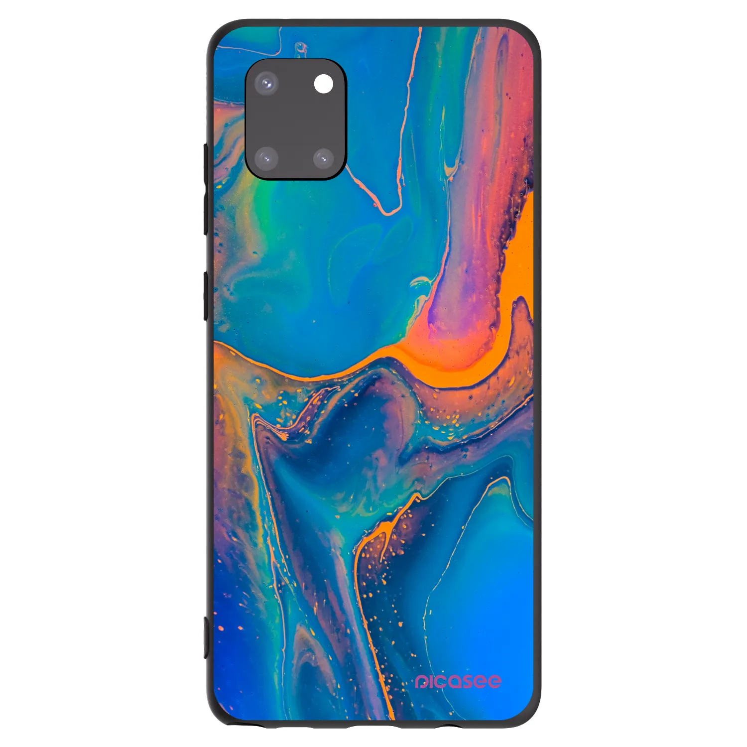 Picasee silikonowe czarne etui na Samsung Galaxy Note 10 Lite N770F - Rainbow