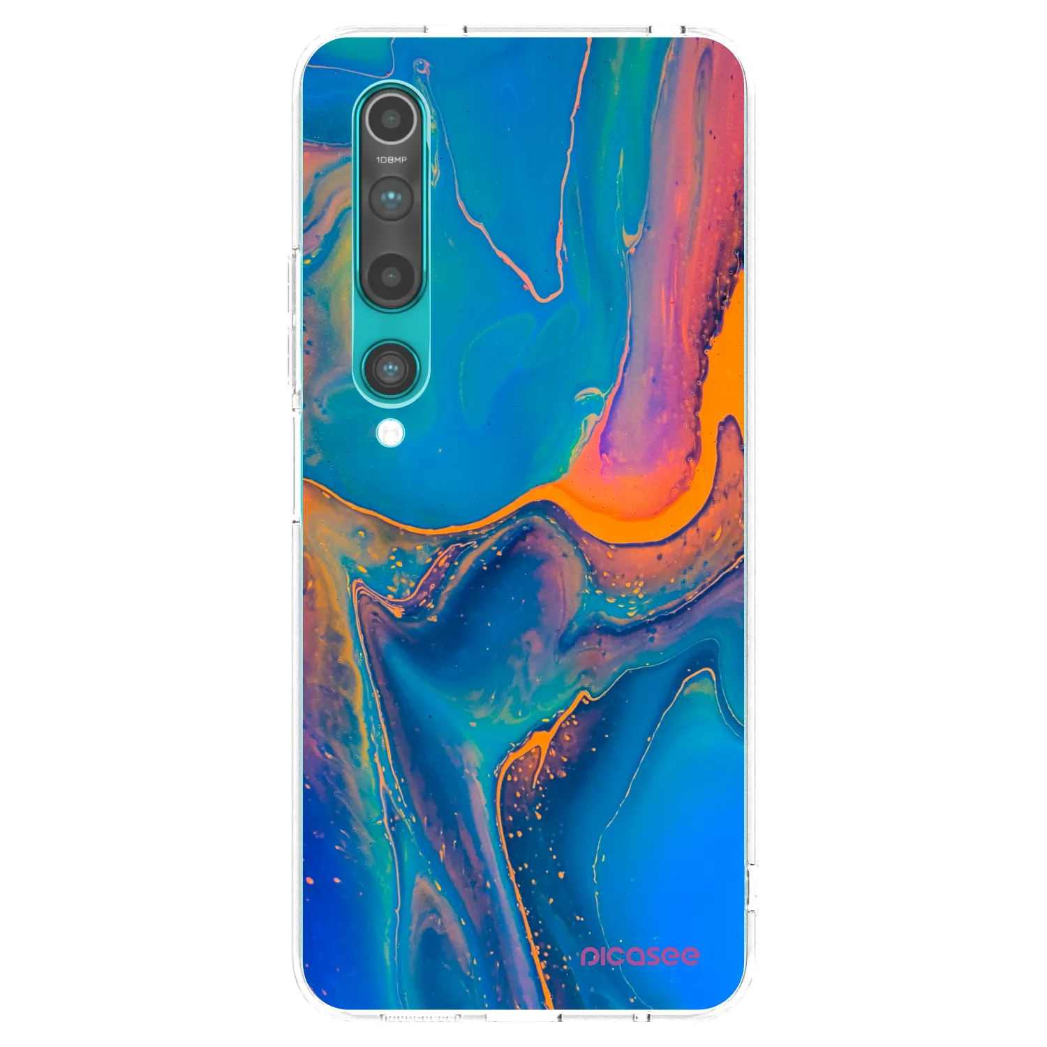 Picasee silikonowe przeźroczyste etui na Xiaomi Mi 10 - Rainbow