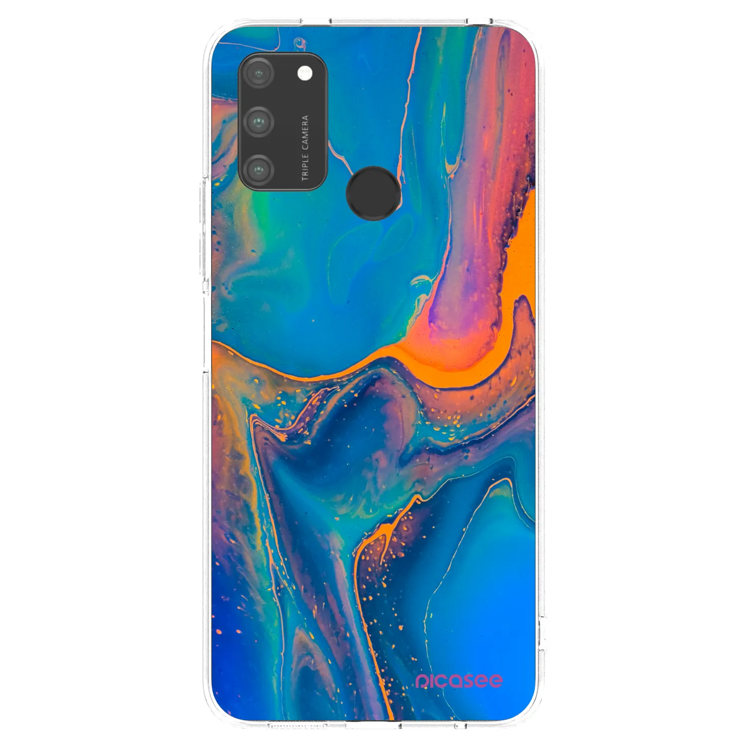 Picasee silikonowe przeźroczyste etui na Honor 9A - Rainbow