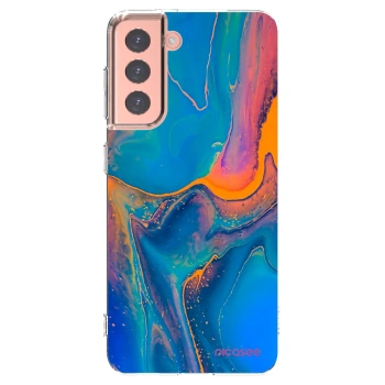 Picasee silikonowe przeźroczyste etui na Samsung Galaxy S21 5G G991B - Rainbow
