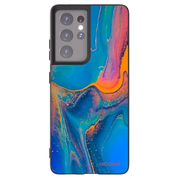 Picasee silikonowe czarne etui na Samsung Galaxy S21 Ultra 5G G998B - Rainbow