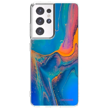 Picasee silikonowe przeźroczyste etui na Samsung Galaxy S21 Ultra 5G G998B - Rainbow