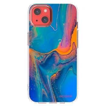 Picasee silikonowe przeźroczyste etui na Apple iPhone 13 - Rainbow