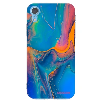 Picasee silikonowe przeźroczyste etui na Apple iPhone XR - Rainbow