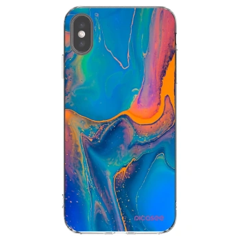 Picasee silikonowe przeźroczyste etui na Apple iPhone XS Max - Rainbow