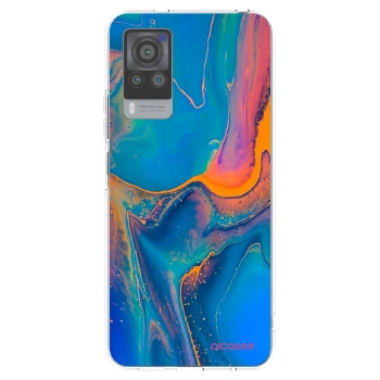 Picasee silikonowe przeźroczyste etui na Vivo X60 Pro 5G - Rainbow