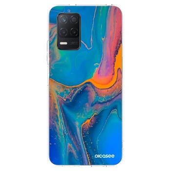 Picasee silikonowe przeźroczyste etui na Realme 8 5G - Rainbow