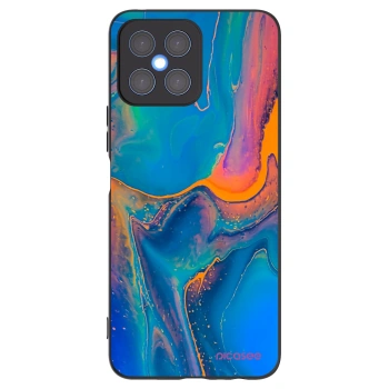 Picasee silikonowe czarne etui na Honor X8 4G - Rainbow