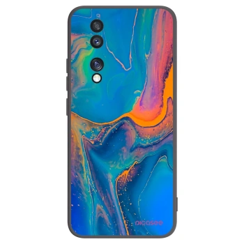 Picasee silikonowe czarne etui na Honor 70 - Rainbow