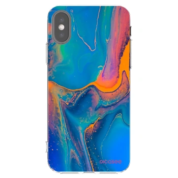 Picasee silikonowe przeźroczyste etui na Apple iPhone X/XS - Rainbow
