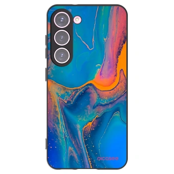 Picasee silikonowe czarne etui na Samsung Galaxy S23 5G - Rainbow