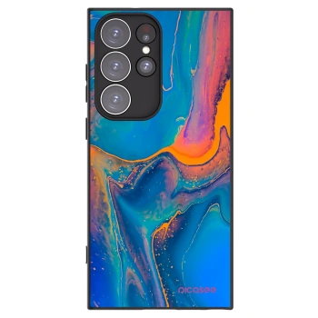 Picasee silikonowe czarne etui na Samsung Galaxy S23 Ultra 5G - Rainbow