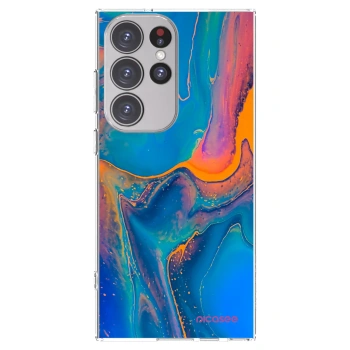 Picasee silikonowe przeźroczyste etui na Samsung Galaxy S23 Ultra 5G - Rainbow