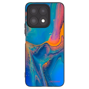 Picasee silikonowe czarne etui na Honor X8a - Rainbow