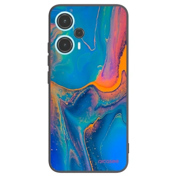 Picasee silikonowe czarne etui na Xiaomi Poco F5 - Rainbow