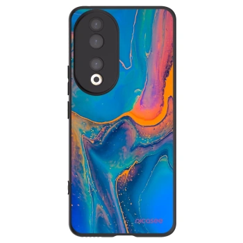 Picasee silikonowe czarne etui na Honor 90 5G - Rainbow