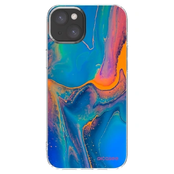 Picasee silikonowe przeźroczyste etui na Apple iPhone 15 Plus - Rainbow