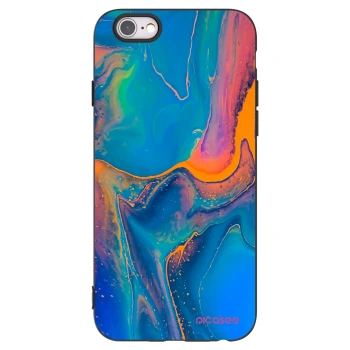 Picasee silikonowe czarne etui na Apple iPhone 6/6S - Rainbow