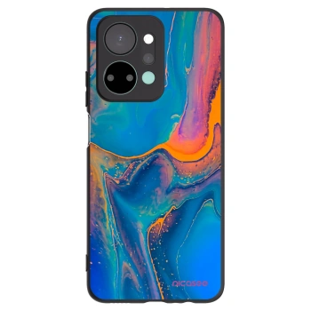 Picasee silikonowe czarne etui na Honor X7a - Rainbow