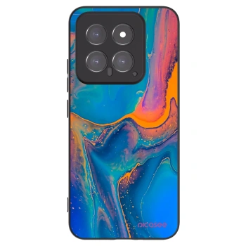 Picasee silikonowe czarne etui na Xiaomi 14 - Rainbow