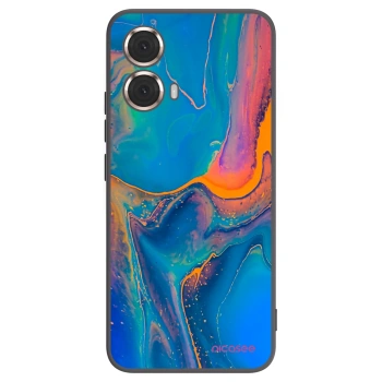 Picasee silikonowe czarne etui na Motorola Moto G85 - Rainbow