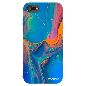 Picasee silikonowe przeźroczyste etui na Apple iPhone 7 - Rainbow