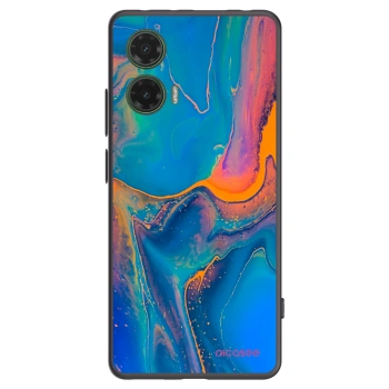 Picasee silikonowe czarne etui na Motorola Moto G35 5G - Rainbow