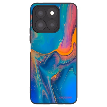 Picasee silikonowe czarne etui na Honor X8c - Rainbow