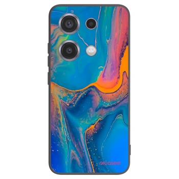 Picasee silikonowe czarne etui na Xiaomi Redmi Note 14S - Rainbow